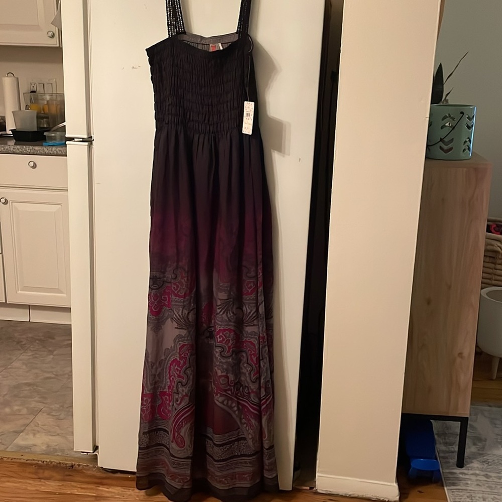 Free People‎ Medium NWT Black Comb Maxi Dress